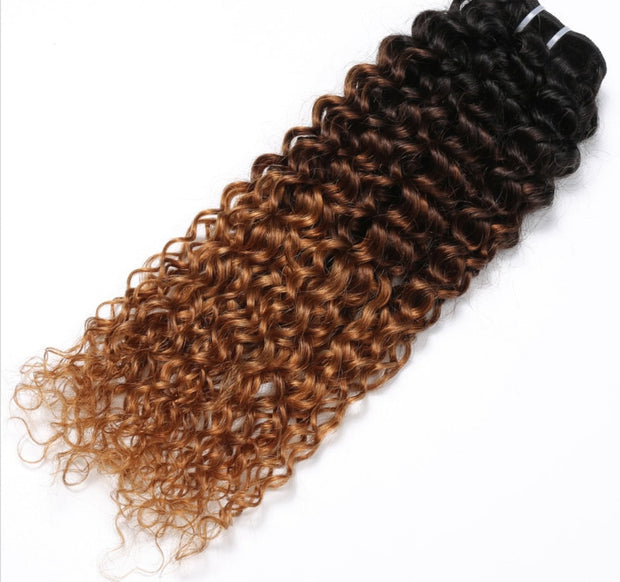 Afro Kinky Curly Ombre Mongolian 100% Human Hair Bundles