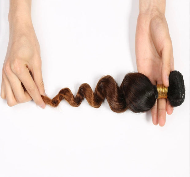 Loose Wave Ombre Peruvian Bundles with Closure