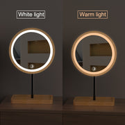 Wooden Desktop LED Makeup Mirror