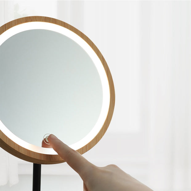 Wooden Desktop LED Makeup Mirror