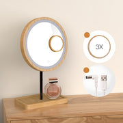 Wooden Desktop LED Makeup Mirror
