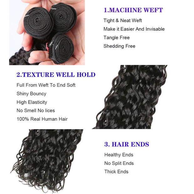 Deep Water Wave Curly Hair Bundles