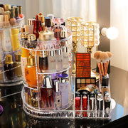 360 Degree Rotation Transparent Cosmetics Organizer