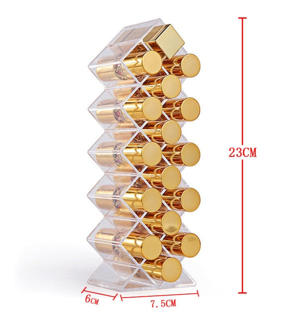 360 Degree Rotation Transparent Cosmetics Organizer