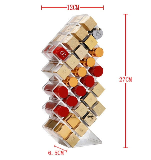 360 Degree Rotation Transparent Cosmetics Organizer