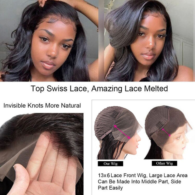 Bone Straight Lace Front HD Human Hair Wigs