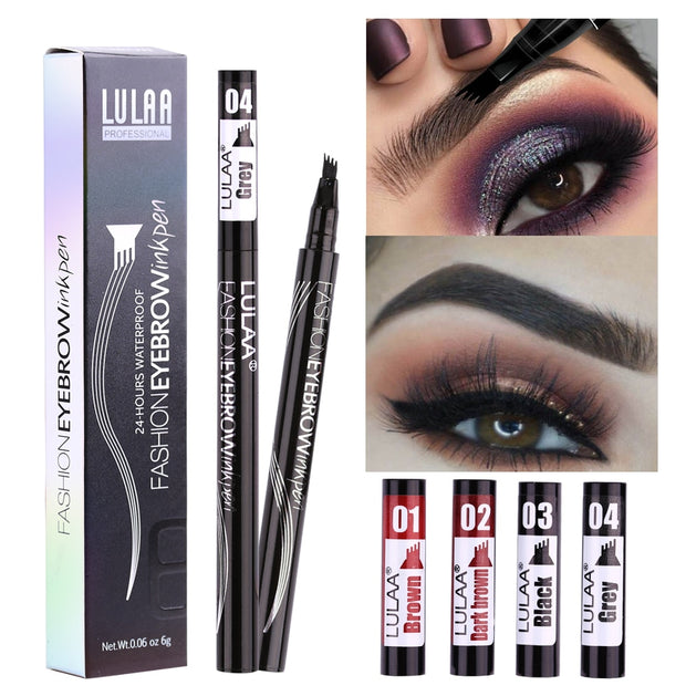 5 Color 4 Forks Eye Brow Pencil Natural Matte Liquid Tint Makeup