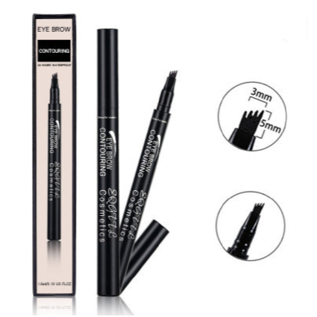 5 Color 4 Forks Eye Brow Pencil Natural Matte Liquid Tint Makeup