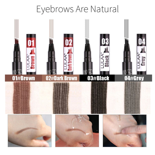 5 Color 4 Forks Eye Brow Pencil Natural Matte Liquid Tint Makeup