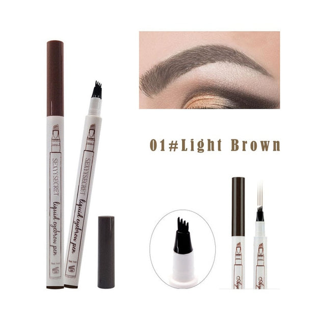 5 Color 4 Forks Eye Brow Pencil Natural Matte Liquid Tint Makeup