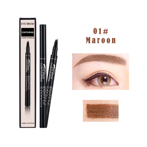 5 Color 4 Forks Eye Brow Pencil Natural Matte Liquid Tint Makeup