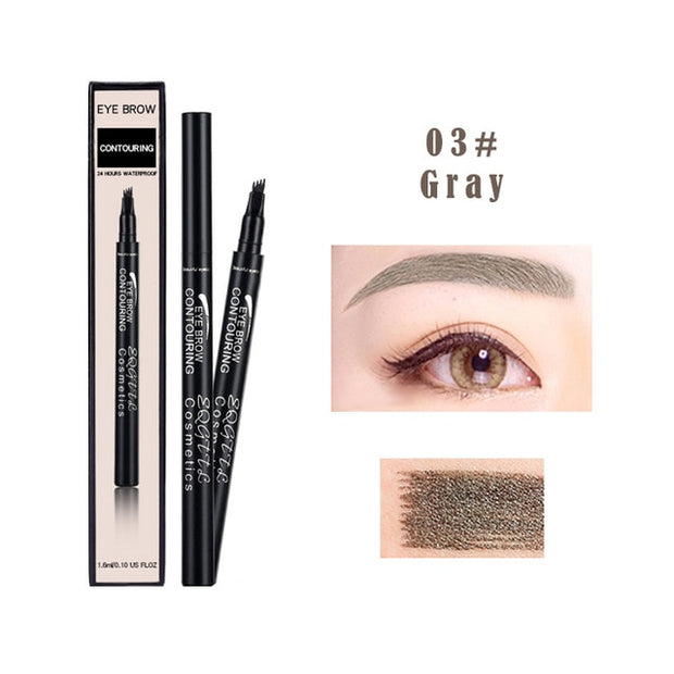 5 Color 4 Forks Eye Brow Pencil Natural Matte Liquid Tint Makeup