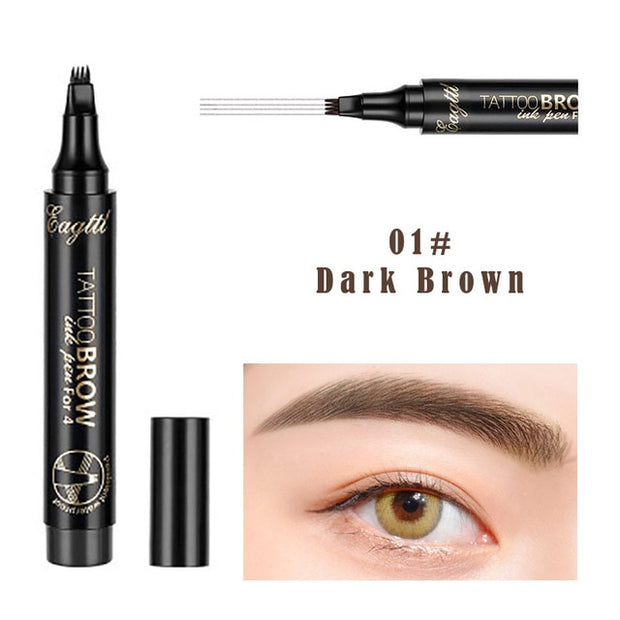 5 Color 4 Forks Eye Brow Pencil Natural Matte Liquid Tint Makeup