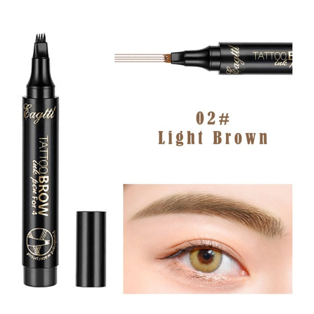 5 Color 4 Forks Eye Brow Pencil Natural Matte Liquid Tint Makeup