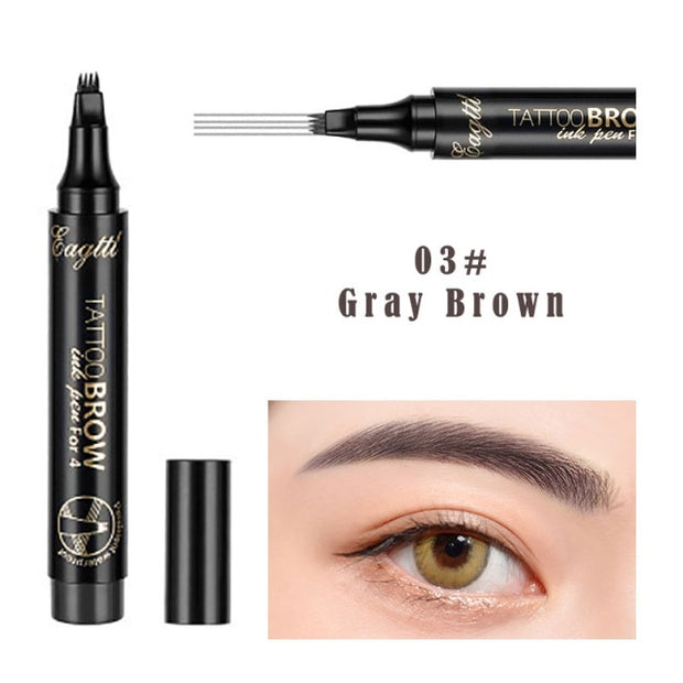 5 Color 4 Forks Eye Brow Pencil Natural Matte Liquid Tint Makeup