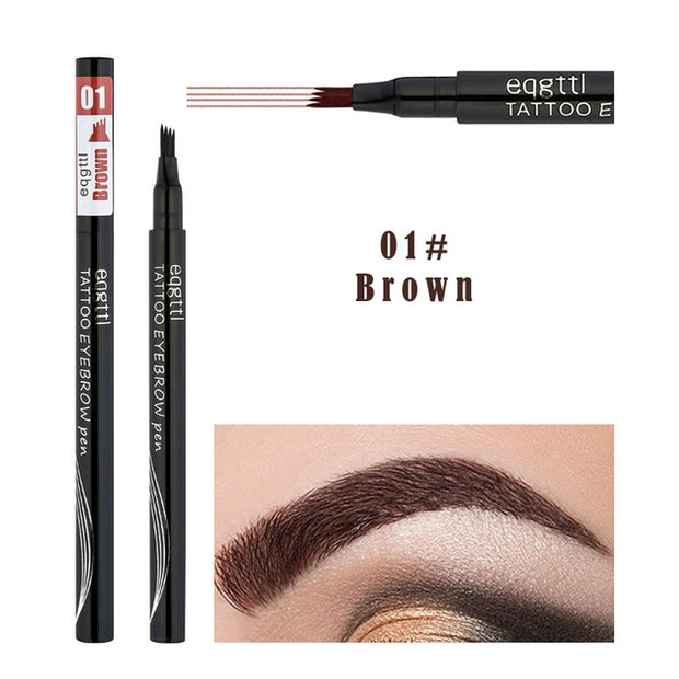 5 Color 4 Forks Eye Brow Pencil Natural Matte Liquid Tint Makeup