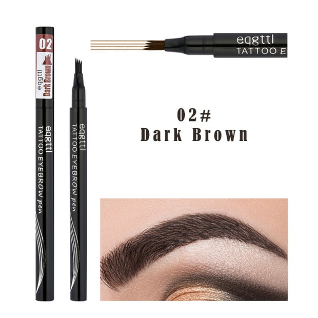 5 Color 4 Forks Eye Brow Pencil Natural Matte Liquid Tint Makeup