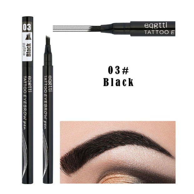 5 Color 4 Forks Eye Brow Pencil Natural Matte Liquid Tint Makeup