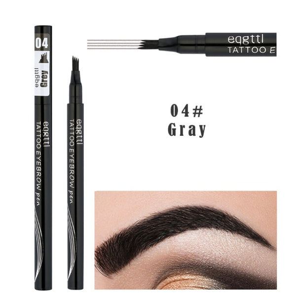 5 Color 4 Forks Eye Brow Pencil Natural Matte Liquid Tint Makeup