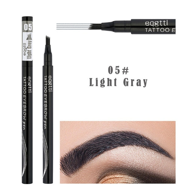 5 Color 4 Forks Eye Brow Pencil Natural Matte Liquid Tint Makeup