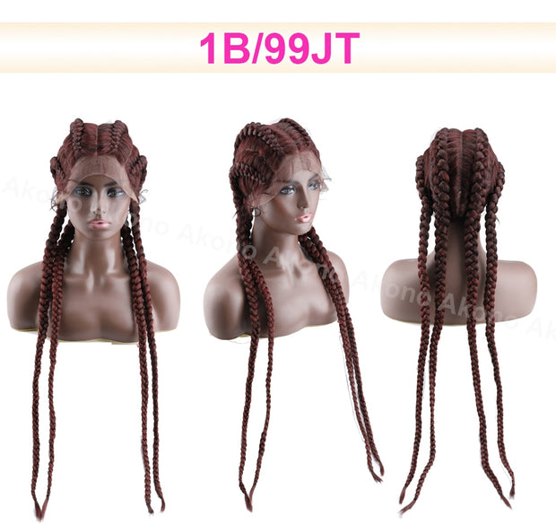 Box Braid Synthetic Lace Front Wigs