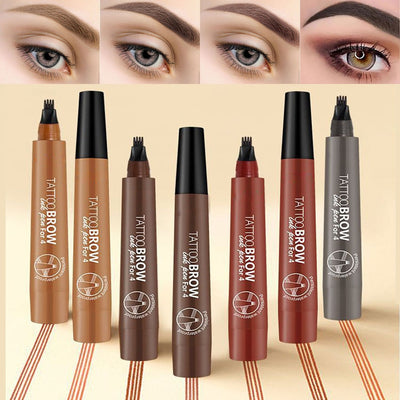 5 Color 4 Forks Eye Brow Pencil Natural Matte Liquid Tint Makeup