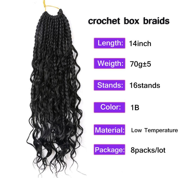Box Braids Crochet Hair With Curly Ends