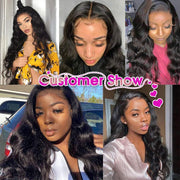 Body Wave Lace Front Human Hair Pre Plucked Wigs (150 Density)