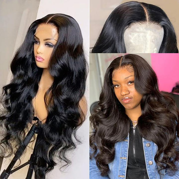 Body Wave Lace Front Human Hair Pre Plucked Wigs (150 Density)