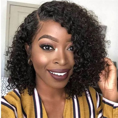 Water Wave Short Bob Curly Wig 13x4 Lace Frontal Wigs