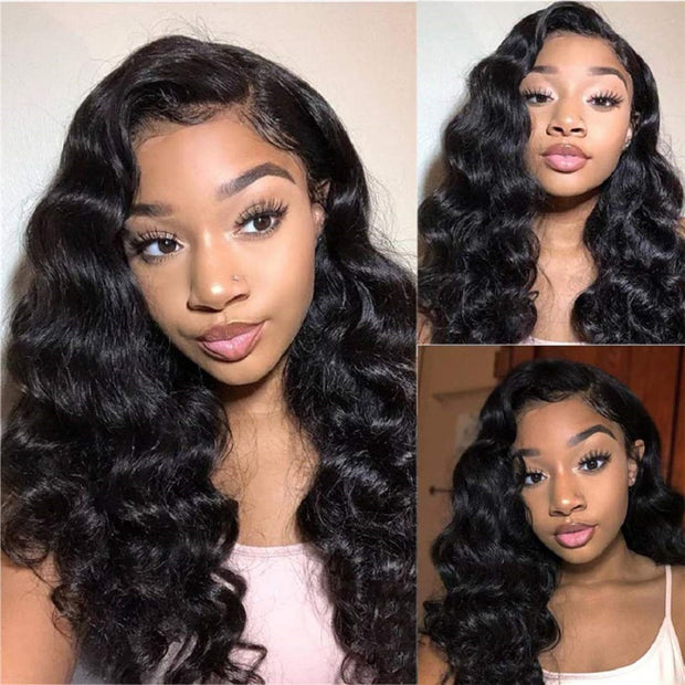 Natural/Highlight Loose Deep Wave Wig