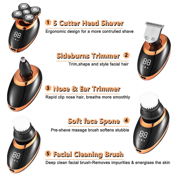 Waterproof Electric Shaver Razor for Men Beard