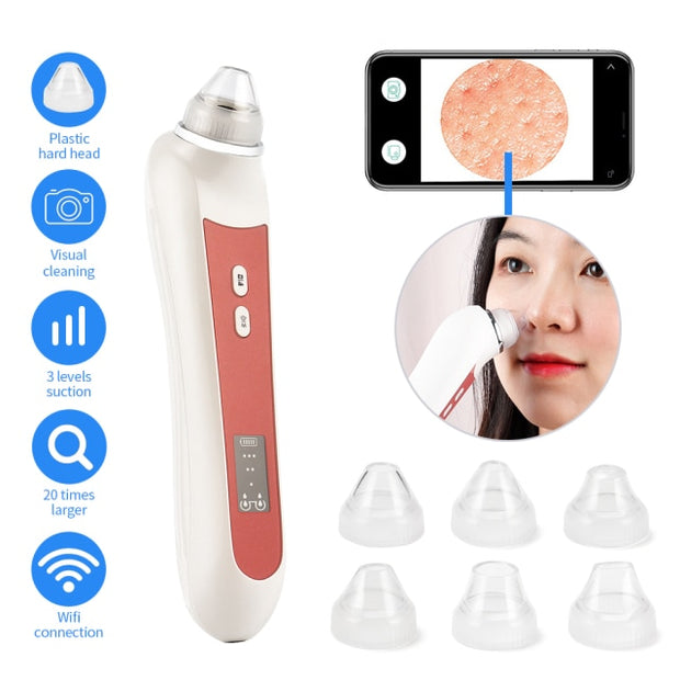 Visual Blackhead Vacuum Suction with Microscope Camera
