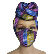 New 2 Pieces Set African Head Wrap Turban