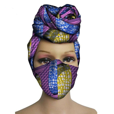 New 2 Pieces Set African Head Wrap Turban