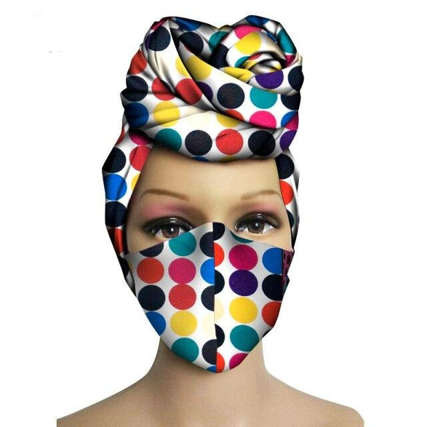 New 2 Pieces Set African Head Wrap Turban