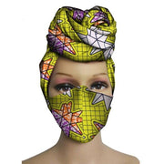 New 2 Pieces Set African Head Wrap Turban