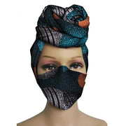 New 2 Pieces Set African Head Wrap Turban