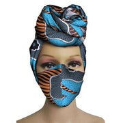New 2 Pieces Set African Head Wrap Turban