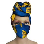 New 2 Pieces Set African Head Wrap Turban