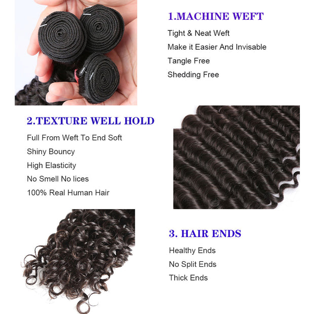 Deep Water Wave Curly Hair Bundles