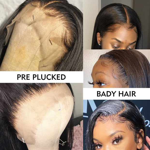 Bone Straight Lace Front HD Human Hair Wigs
