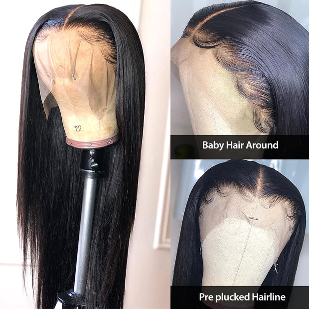 Bone Straight Lace Front HD Human Hair Wigs