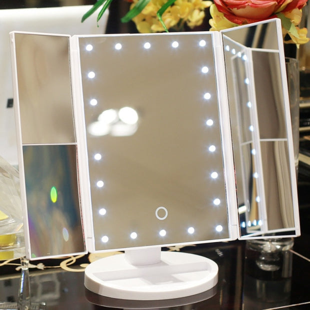 Magnifying 3 Folding LED Makeup Mirror