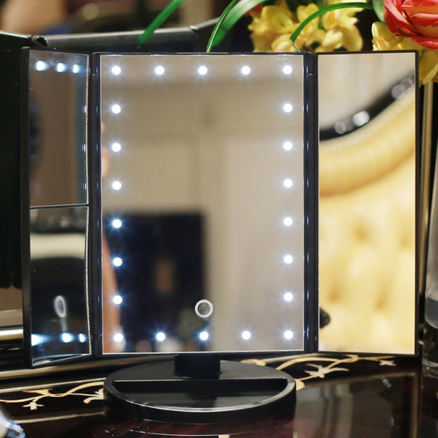 Magnifying 3 Folding LED Makeup Mirror