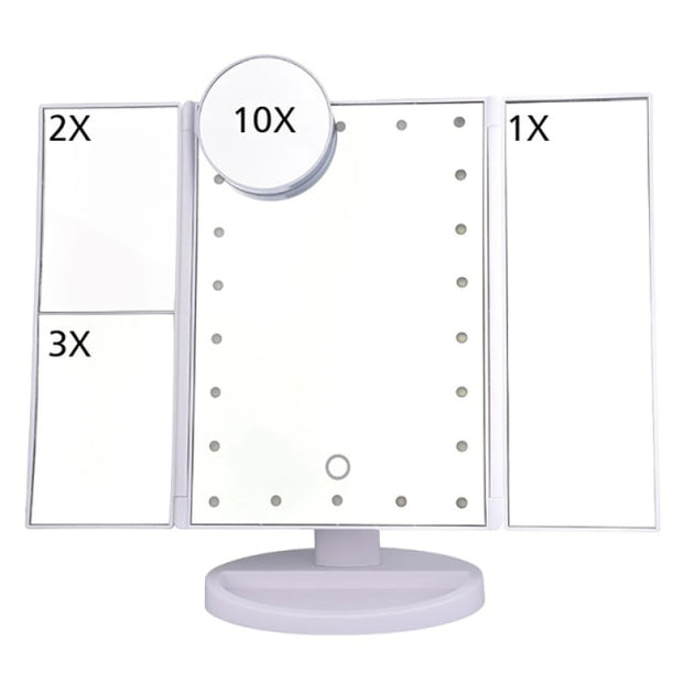 Magnifying 3 Folding LED Makeup Mirror