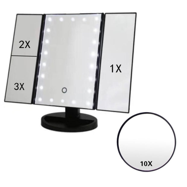 Magnifying 3 Folding LED Makeup Mirror