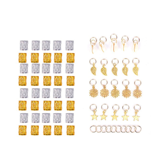 80pcs Gold Hair Braid Dreadlocks