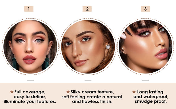 FOCALLURE Highlighter Makeup Glitter Contouring Bronzer For Face