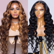 Natural/Highlight Loose Deep Wave Wig